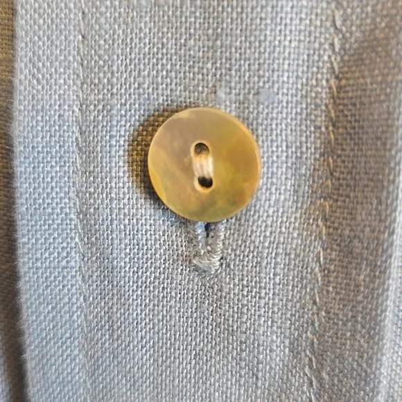 Grace Elements-Linen blue pleated top with 3/4 sleeves Size 8 NWT. - Picture 5 of 8